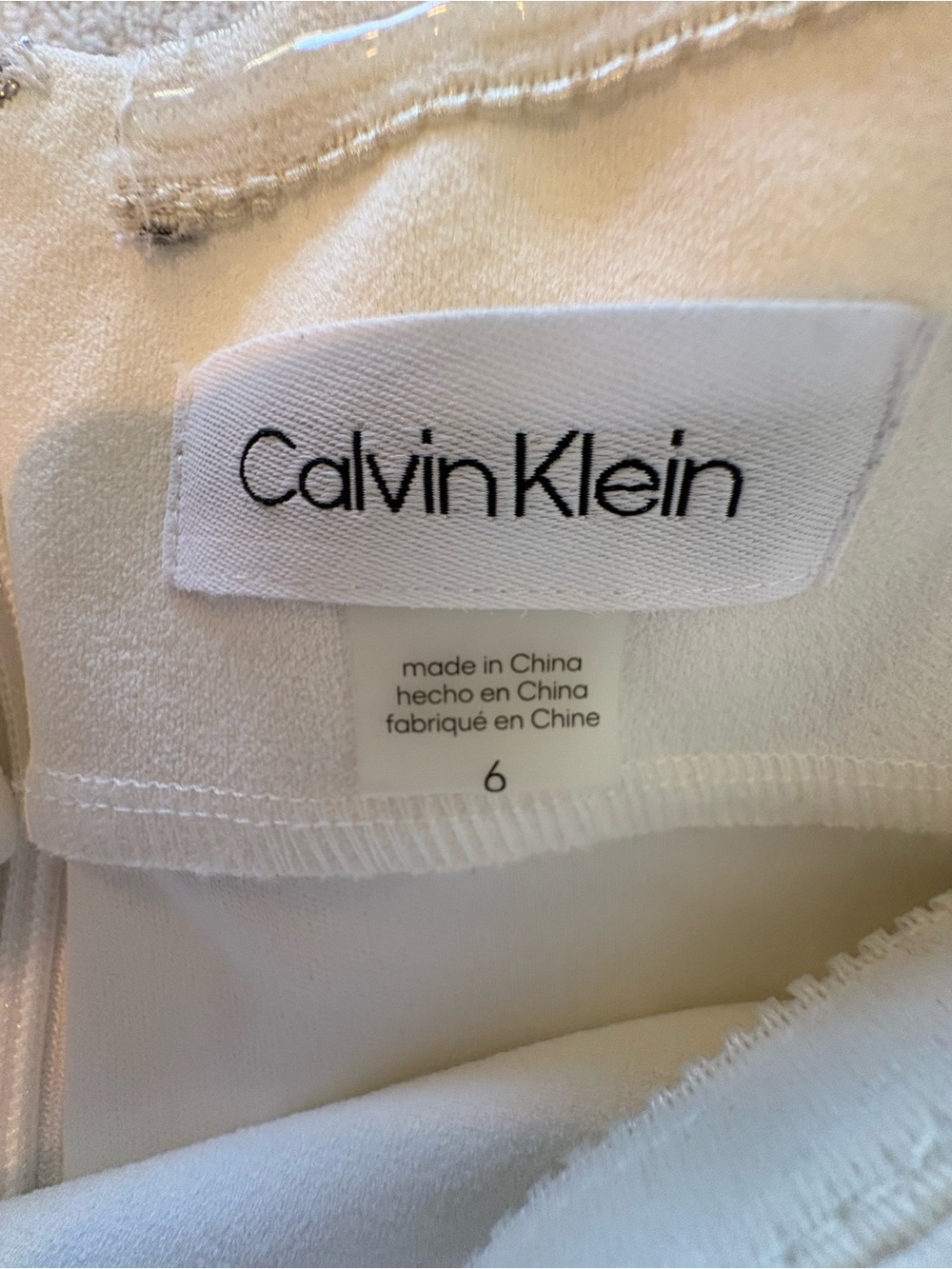 Calvin Klein White Off Shoulder Ruffle Sheath Dress Size 6 - Picture 9 of 15